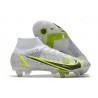 Nike Mercurial Superfly 8 Elite SG-Pro AC Silver Safari - Vit Svart Silver Neon