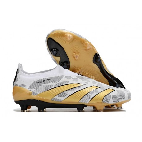 Adidas Predator Elite Laceless FG Guld Vit Grå