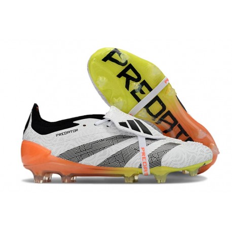 Adidas Predator Elite Fold Over Fg Fotbollsskor Vit Svart Orange