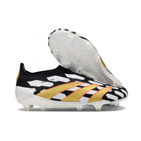 Adidas Predator Elite Laceless FG Svart Vit Guld