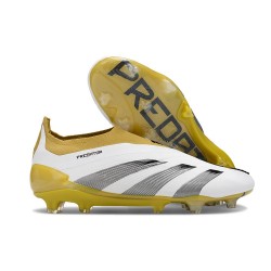 Adidas Predator Elite Laceless FG Vit Svart Guld