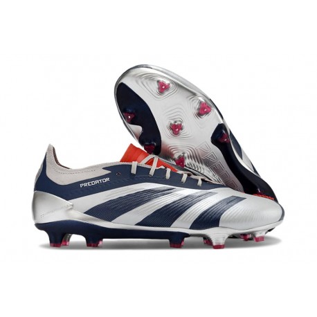 Fotbollsskor Adidas Predator Elite FG Silver Svart Röd